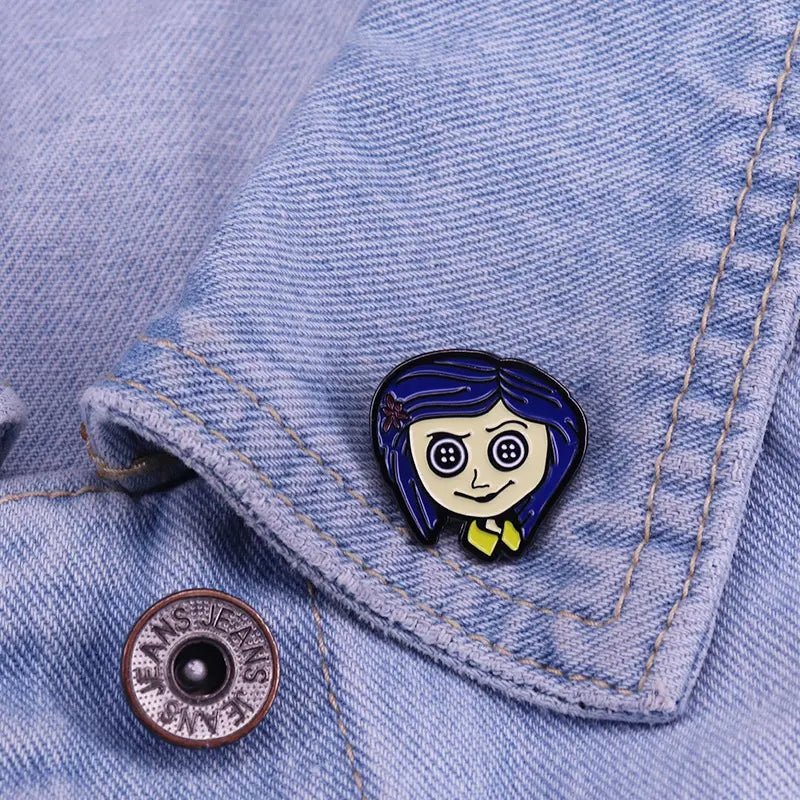 Coraline Other Mother's Button Eyes Pin Badge