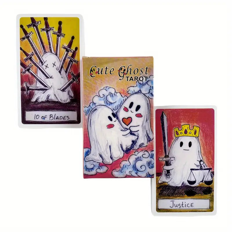 Cute & Spooky Illustrated Ghost Tarot Cards