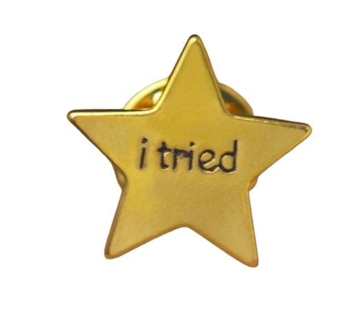 I Tried Gold Star Pin Badge